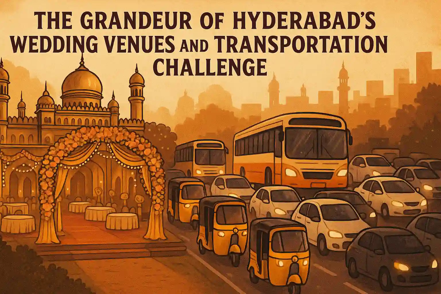 The Grandeur of Hyderabad’s Wedding Venues and the Transportation Challenge