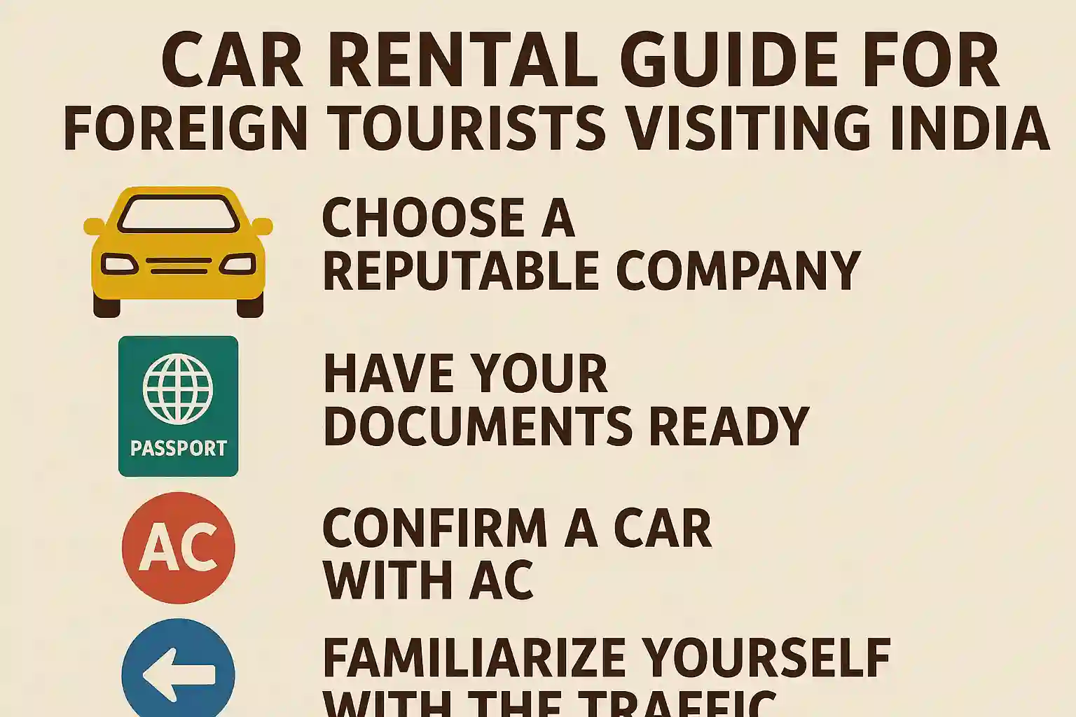 Car Rental Guide for Foreign Tourists Visiting India